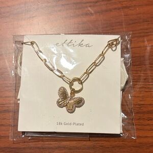 New Ettika 18k Gold-Plated Necklace with Butterfly Charm